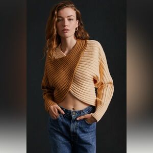 NWT by Anthropologie Colorblock Shrug Sweater | Medium